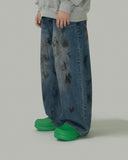 Grunge wide denim pants