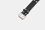 Double line hole eyelet leather belt