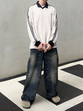 Waffle Track Line Collar Tee