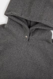 Banding raglan wool snap hoodie