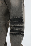 Chalk embossed washed denim