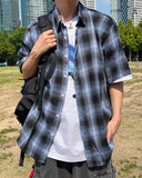 Swallow short-sleeved check shirt