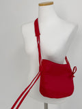 [Shoulder/Cross] Ribbon two-way nylon half-moon bag