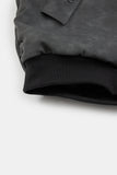 Leather shirring over MA-1 jumper