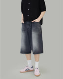 Scented Black Washed Bermuda Pants