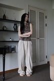 Pleated ST linen cotton pants