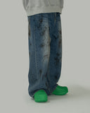 Grunge wide denim pants