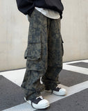 Rough Painted Cargo Banding Pants