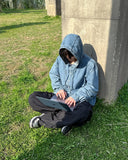 Linf hooded denim shirt