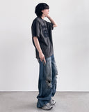 Tassel Denim Half Sleeve