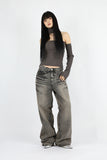 Chalk embossed washed denim