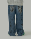 Grunge wide denim pants