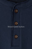 Wood Button Henley Sweatshirt