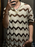 Wave Openwork Collar Knit