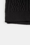 Cable twisted knit hood zip-up
