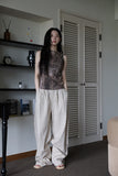 Pleated ST linen cotton pants
