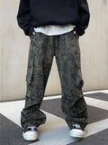 Rough Painted Cargo Banding Pants