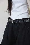 Leather studded flower belt