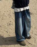 Shinny Balloon Banded Denim
