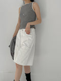 Stripe Boatneck Ribbed Sleeveless