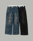 Grunge wide denim pants