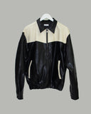 Lupon collar leather jacket
