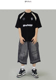 Block overfit short sleeve tee