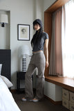 Buckle Crop Ribbed T-Shirt