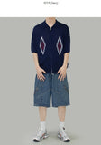 Potem collar short sleeve cardigan