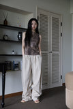 Pleated ST linen cotton pants
