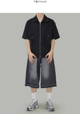 Kamen short sleeve knit zip-up