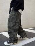 Rough Painted Cargo Banding Pants