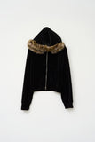 (W) Us Fur Velvet Zip Hoodie