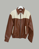 Lupon collar leather jacket