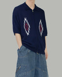 Potem collar short sleeve cardigan