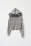 (W) Us Fur Velvet Zip Hoodie