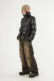 Franken incision pigment cargo denim pants