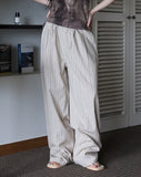 Pleated ST linen cotton pants