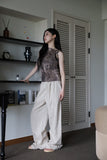 Pleated ST linen cotton pants