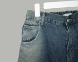 Ripper washed wide denim pants