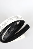 Leather studded flower belt