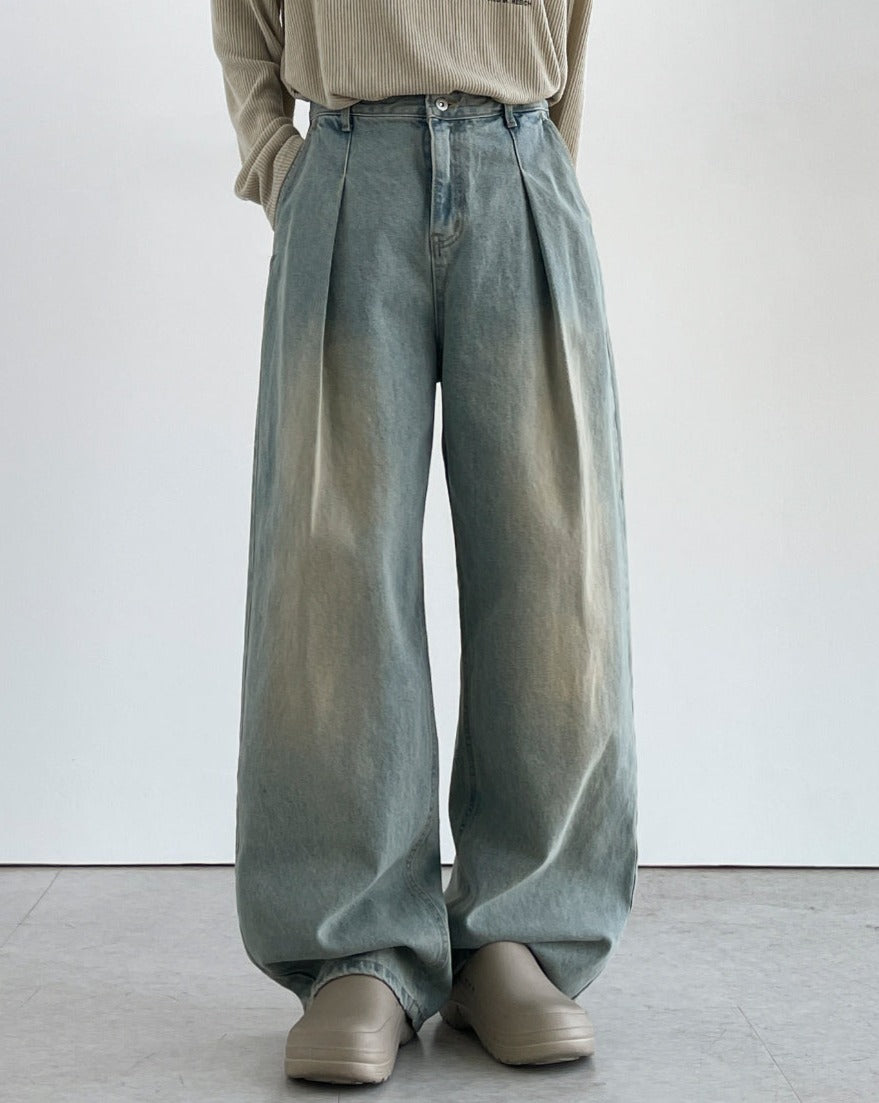【YOURNUS】Interior One-Tuck Wide Denim Pants YOURNUS (ユアノス) - インテリアワンタックワイドデニムパンツ