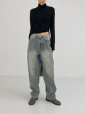 [unisex] Mud Tin Bijou Wide Denim