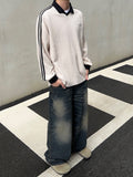 Waffle Track Line Collar Tee