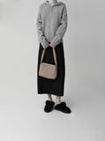 [Premium] Cashmere Knit Hood Half Zip Up