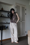 Pleated ST linen cotton pants