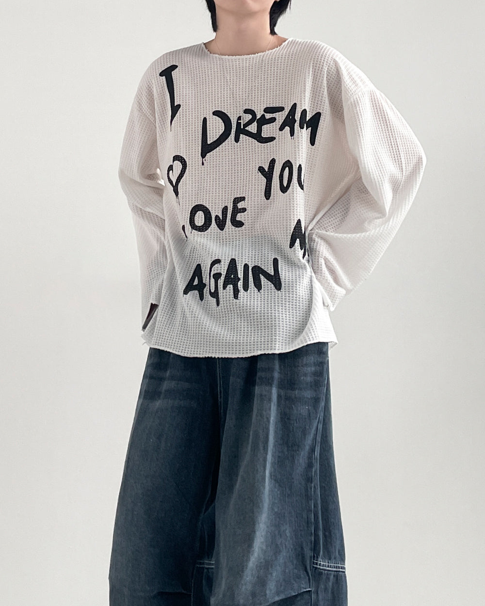 【YOURNUS】Cream Crople Knit T-shirt YOURNUS (ユアノス) - クリームクロップルニットTシャツ / Cream