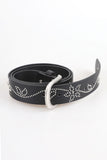 Leather studded flower belt