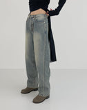 [unisex] Mud Tin Bijou Wide Denim