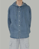 Linf hooded denim shirt